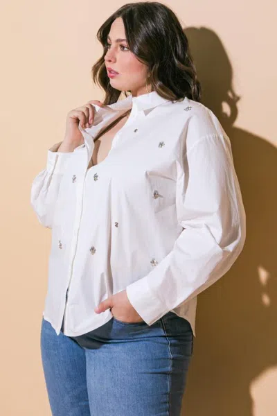 Truedames Hit Or Miss Poplin Shirt In White