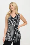 Truedames Hit Point V-neckline Tank Top In Black