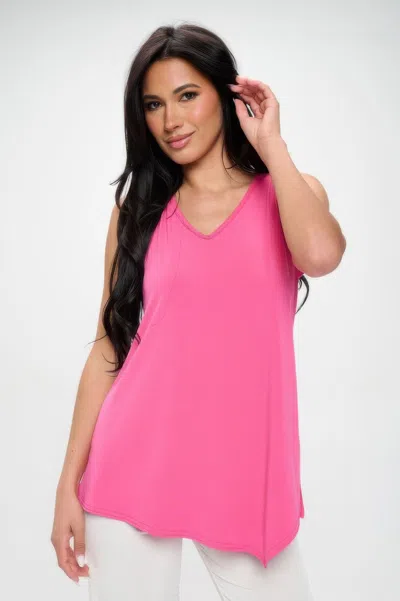 Truedames Hit Point V-nk Tank Top In Pink