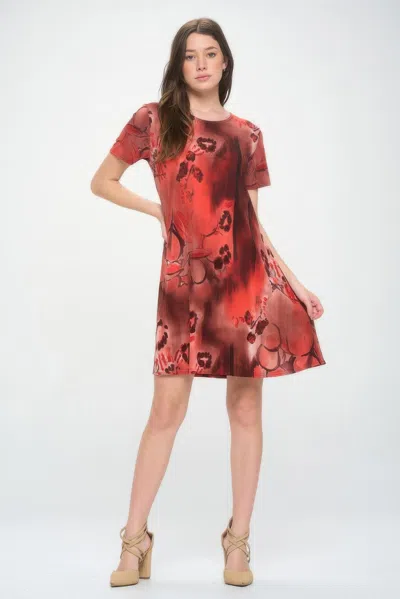 Truedames Hit Print Missy Dress In Pink