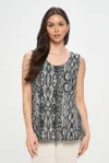 Truedames Hit Print Sleeveless Tank Top In Gray