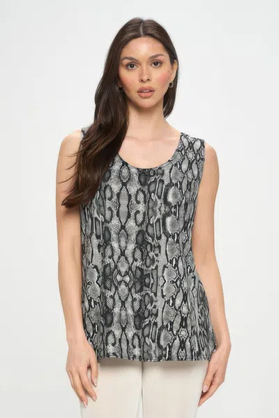 Truedames Hit Print Sleeveless Tank Top In Gray