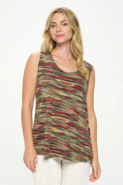 Truedames Hit Print Sleeveless Tank Top In Green