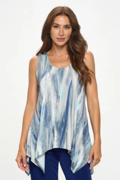 Truedames Hit Shark Bite Hem Tank In Blue