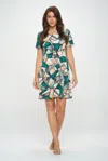 Truedames Hit Short Sleeve Missy Dress In Green
