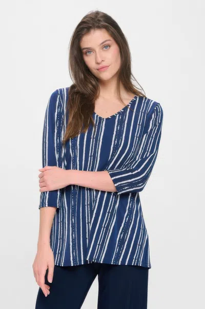 Truedames Hit V-neck Band Top W/vent In Blue