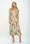 Truedames Hit V-neck Bias Long Dress W/pocket In Multi