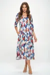 Truedames Hit V-neck Long Dress W/pocket In Multi