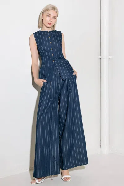 Truedames Hold Joy In Indigo Woven Pants In Multi