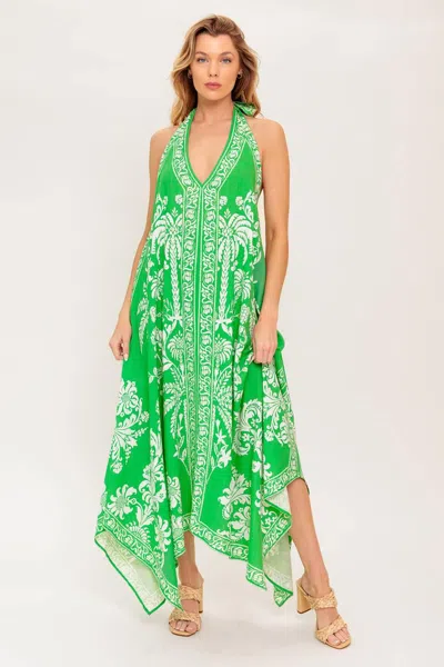 Truedames Hold Onto Hope Green Woven Midi Dress