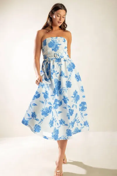 Truedames Honestly Love Woven Midi Dress In Blue