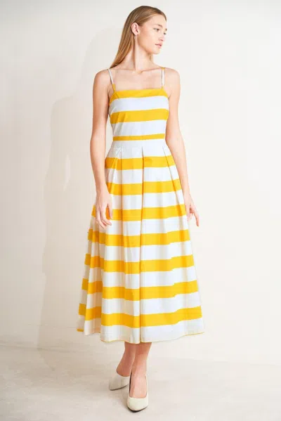 Truedames Honey Glow Woven Midi Dress In Multi
