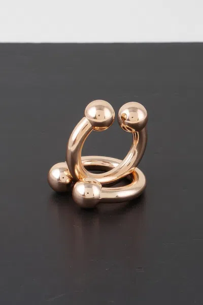 Truedames Horn Bolt Hoop Earrings In Black