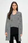Truedames Houndstooth Print Jacket In Gray