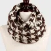 Truedames Houndstooth Wooly Infinity Scarf In Brown