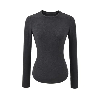 Truedames Hourglass Waist Long Sleeve T-shirt In Black