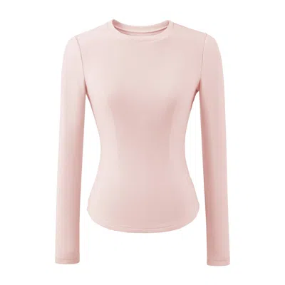 Truedames Hourglass Waist Long Sleeve T-shirt In Pink