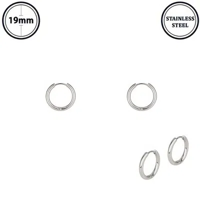 Truedames Huggie Hoop Earrings In Silver