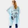 Truedames 'i Washed Up Like This' Solid Lettering Cover Up Poncho In Blue