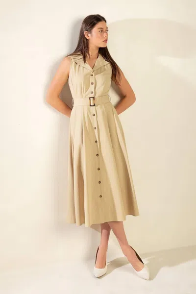 Truedames Ideal Approach Woven Midi Dress In Neutral