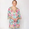 Truedames Ikat Print Cover Up Poncho In Multi
