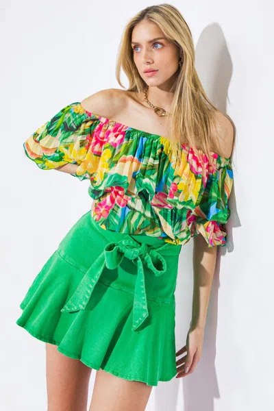 Truedames I'll Be Loving You Woven Top In Multi
