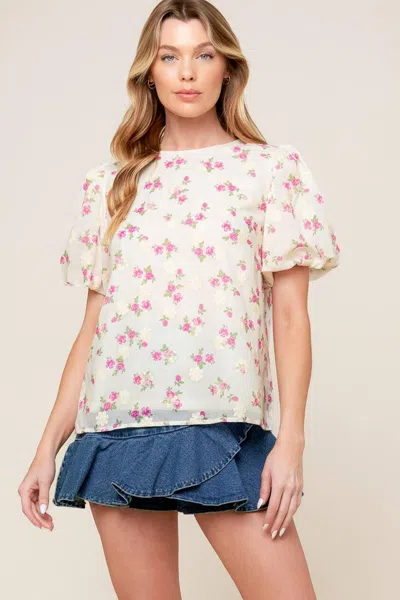 Truedames I'll Think About Cream Woven Top In Beige