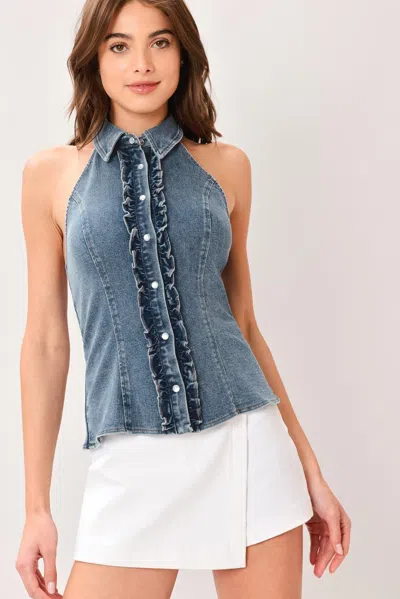 Truedames Indigo Babe Denim Top In Blue