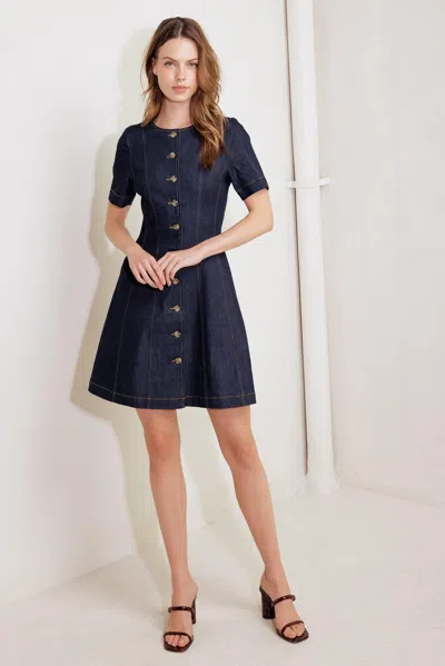 Truedames Indigo Tempo Denim Mini Dress In Blue