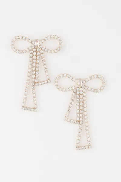 Truedames Infinity Bow Rhinestone Earrings In Multi
