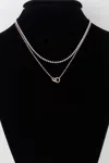 Truedames Interlinked Ring Chain Necklace In Silver