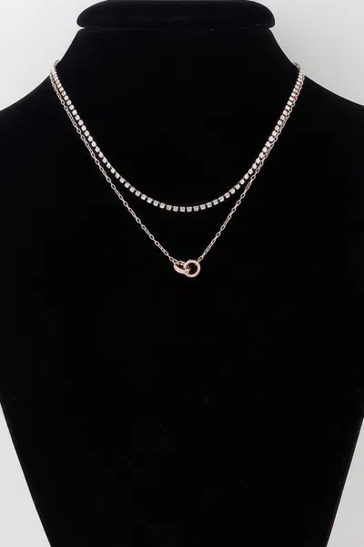 Truedames Interlinked Ring Chain Necklace In Silver