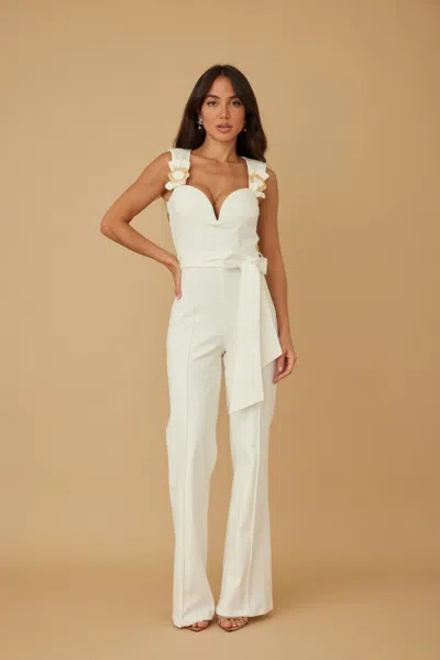 Truedames Intertwined Ring Detail With Strap Jumpsuit In White