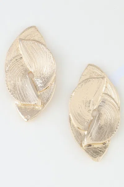 Truedames Interweaved Leaf Drop Earrings In Gold