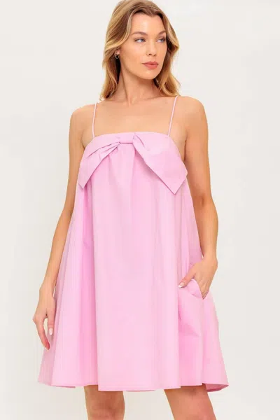 Truedames Invested In You Woven Mini Dress In Pink