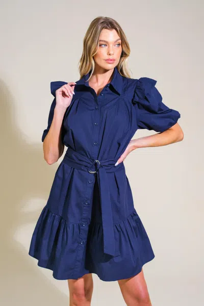 Truedames Iridescent Dream Woven Mini Dress In Blue