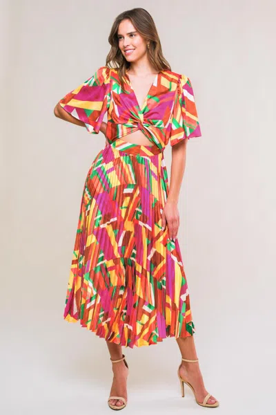 Truedames Irresistible Fun Woven Midi Dress In Multi