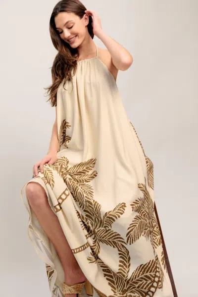 Truedames Island State Woven Maxi Dress In Neutral