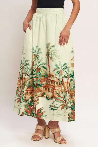 Truedames Island Time Only Woven Midi Full Skirt In Multi