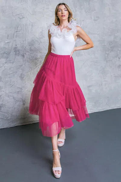 Truedames It's All Special Tulle Skirt In Pink