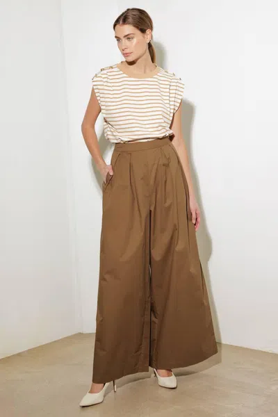 Truedames It's Perfect Timing Woven Pants In Brown