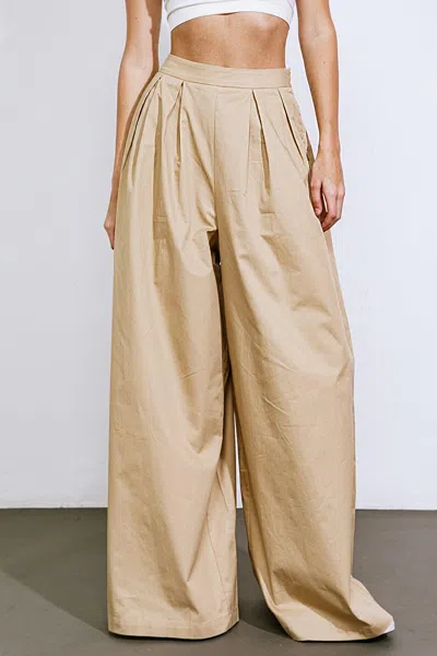Truedames It's Perfect Timing Woven Pants In Neutral