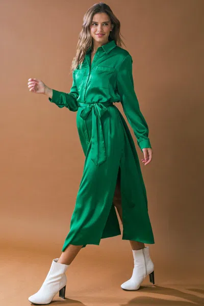 Truedames It's Your Place Woven Midi Dress In Green
