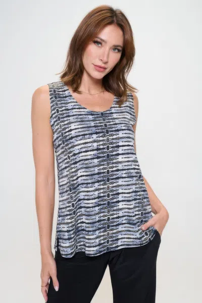 Truedames Ity Print Sleeveless Tank Top In Gray