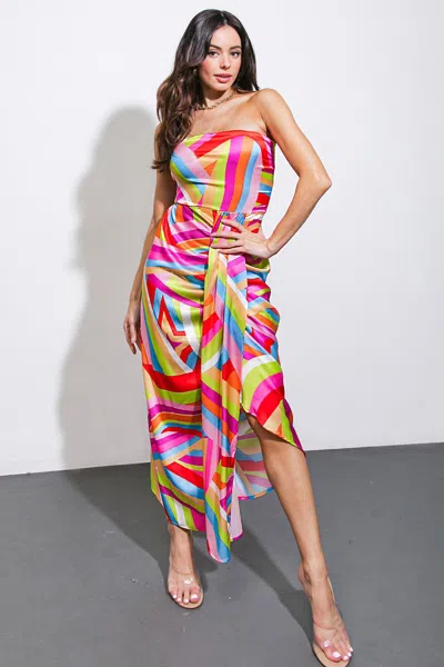 Truedames I've Seen It All Woven Midi Dress In Multi