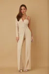 Truedames Jewel One Strap Shoulder Jumpsuit In Neutral