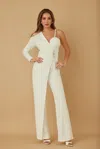 Truedames Jewel One Strap Shoulder Jumpsuit In White