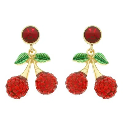 Truedames Jeweled Red Cherry Post Earrings