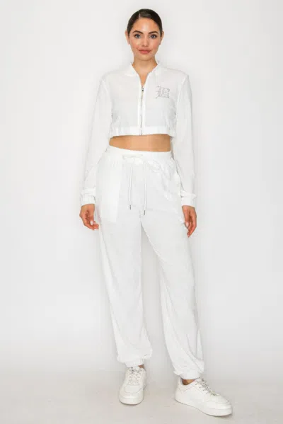 Truedames Jogger Set In White