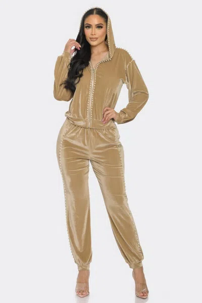 Truedames Jogger With Pearls Set In Gray